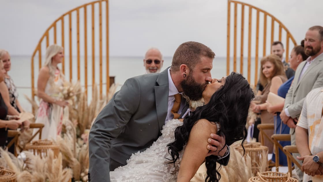 Michelle and Joseph at their wedding ceremony