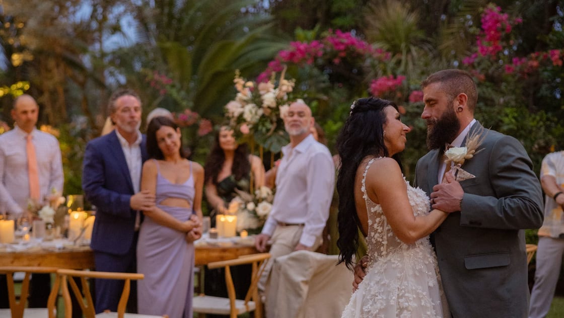 Michelle and Joseph at their wedding ceremony