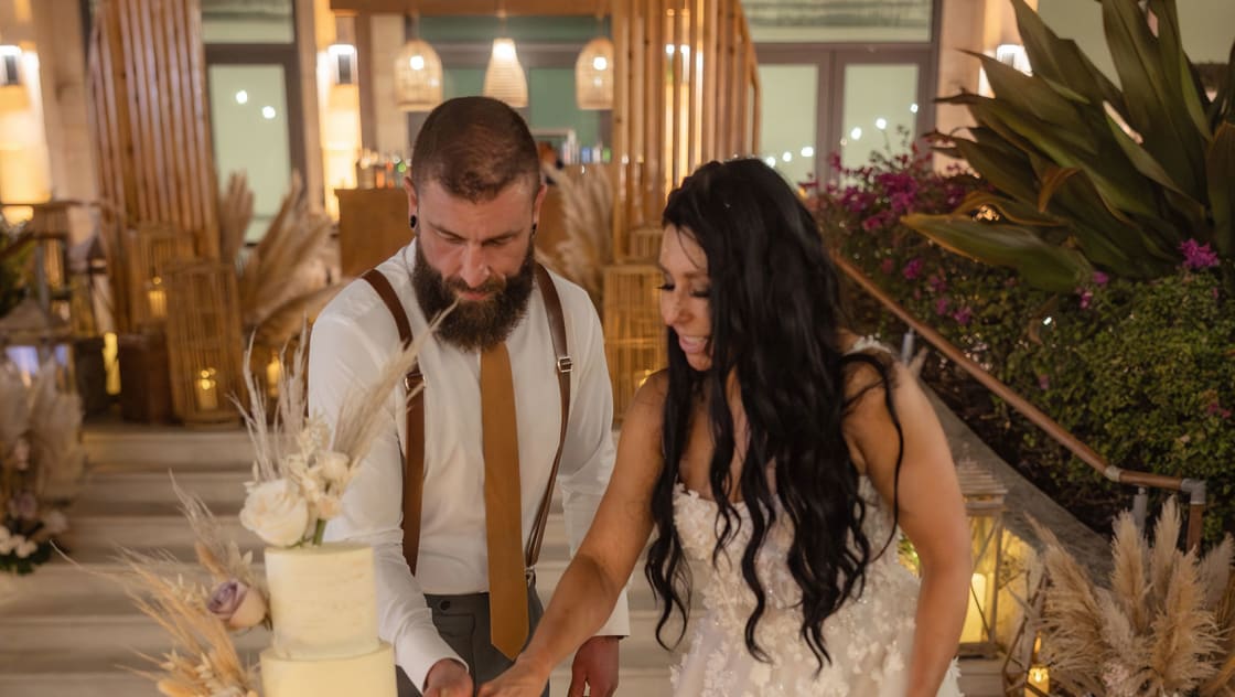 Michelle and Joseph at their wedding ceremony