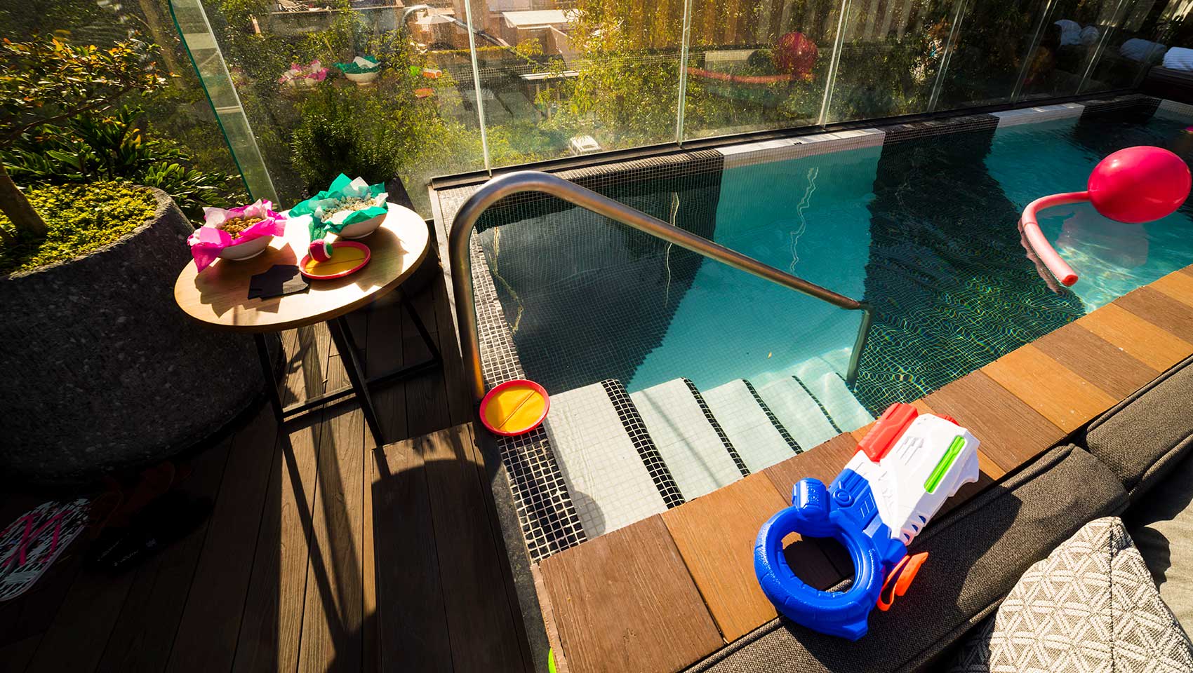 Snack by the rooftop pool at Kimpton Virgilio