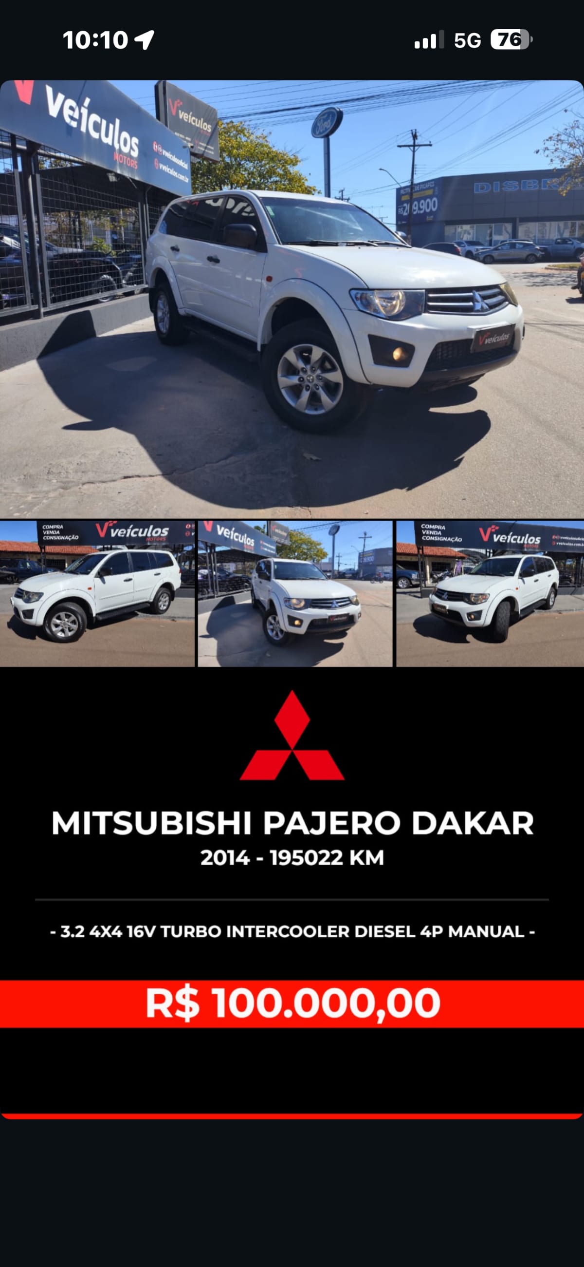 PAJERO DAKAR 3 dona (COMPRADO DIRETO DO DONO DA MITSUBISHI)