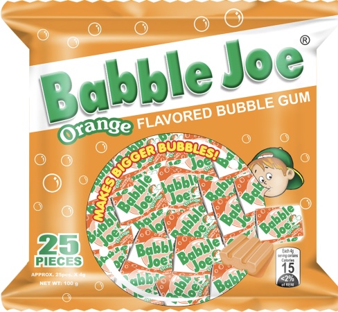 BABBLE JOE BUBBLE GUM ORANG 25'S