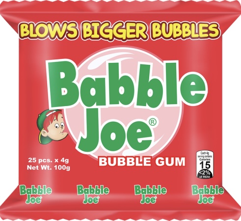 BABBLE JOE BUBBLE GUM RED 25PCS.