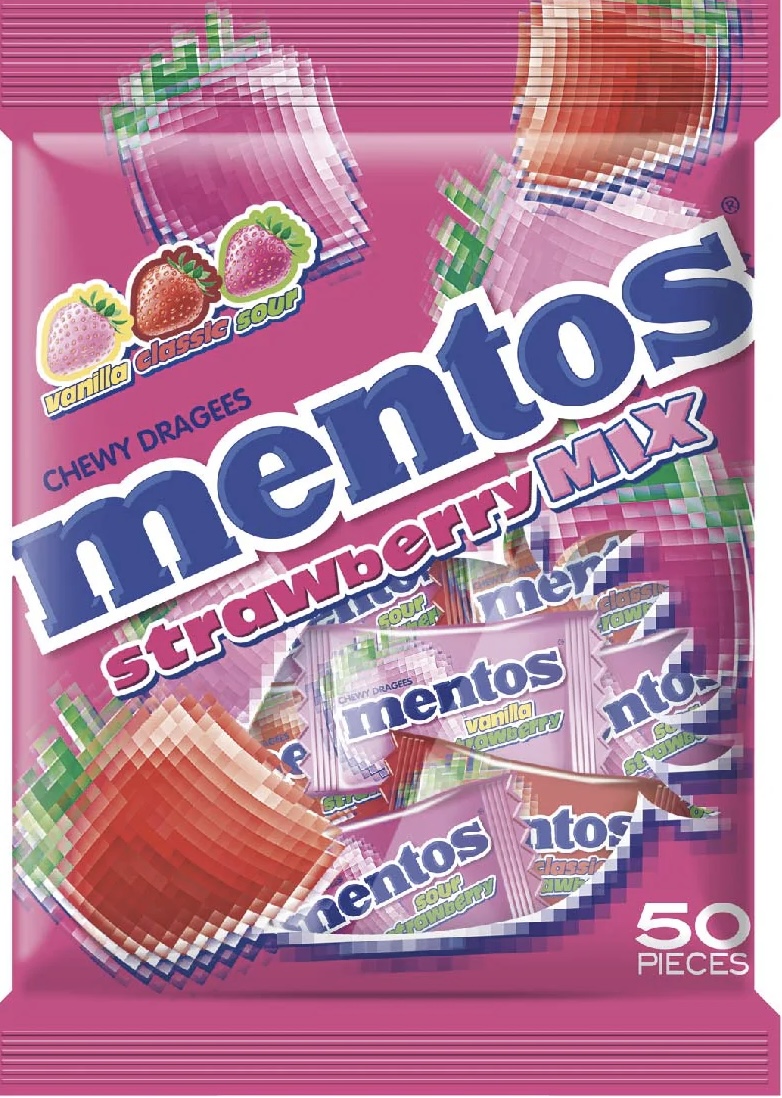 MENTOS STRAWBERRY MIX 50'S