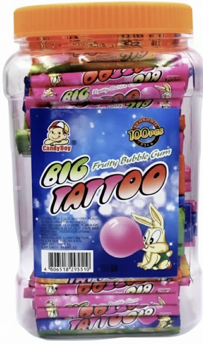 CANDYBOY BIG TATTOO FRUITTY BUBBLE GUM 24's
