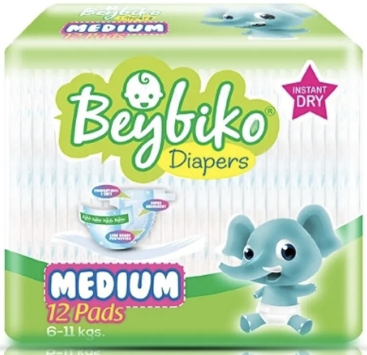 BEYBIKO DIAPER MEDIUM 12'S