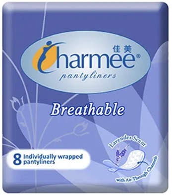 CHARMEE PANTYLINERS LAVENDER 8'S