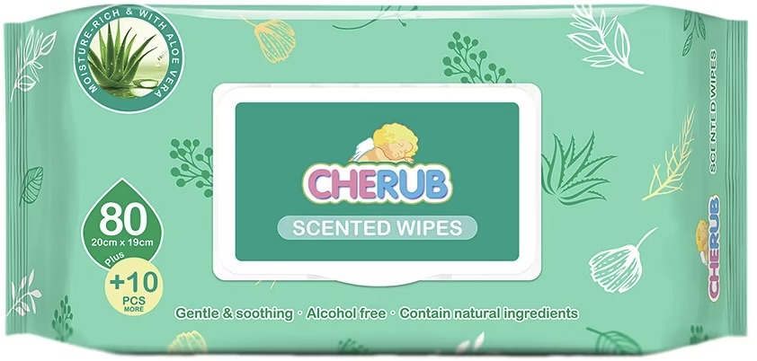 CHERUB BABY WIPES SCENTED 80'S