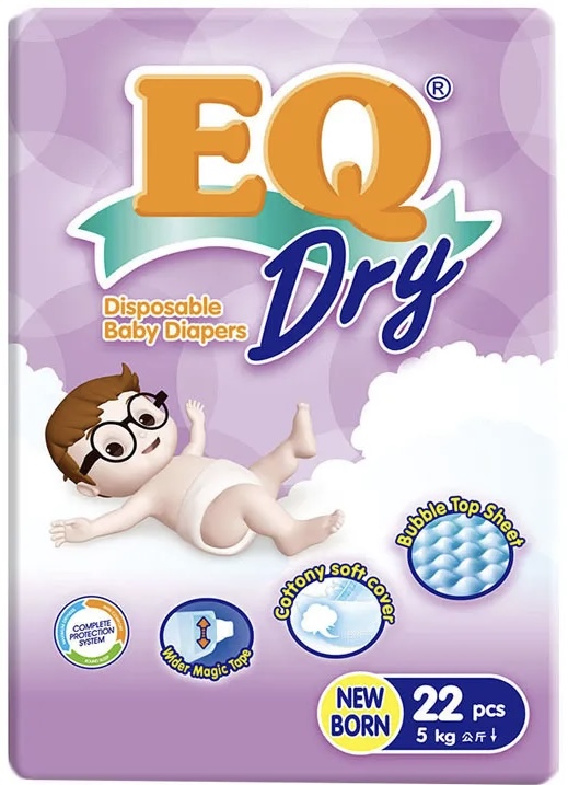 EQ DRY NEW BORN 22'S