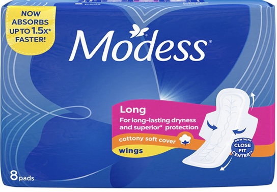 MODESS COTTONY WINGS LONG 8'S
