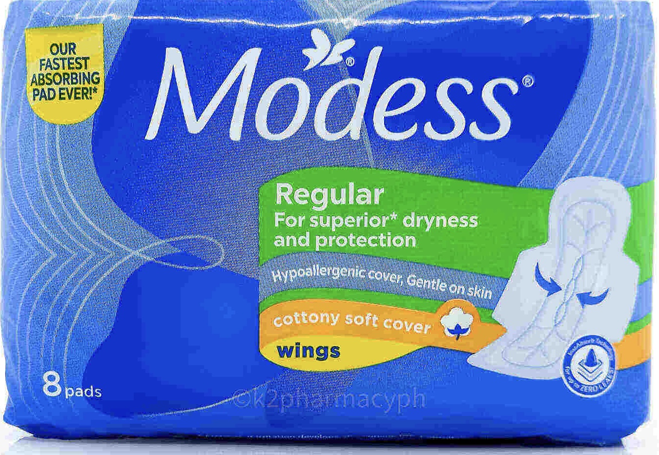 MODESS COTTONY WITH WINGS 8'S