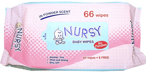 NURSY BABY WIPES SCENTED 66`s