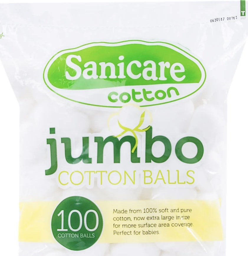 SANICARE JUMBO COTTON BALLS 100's