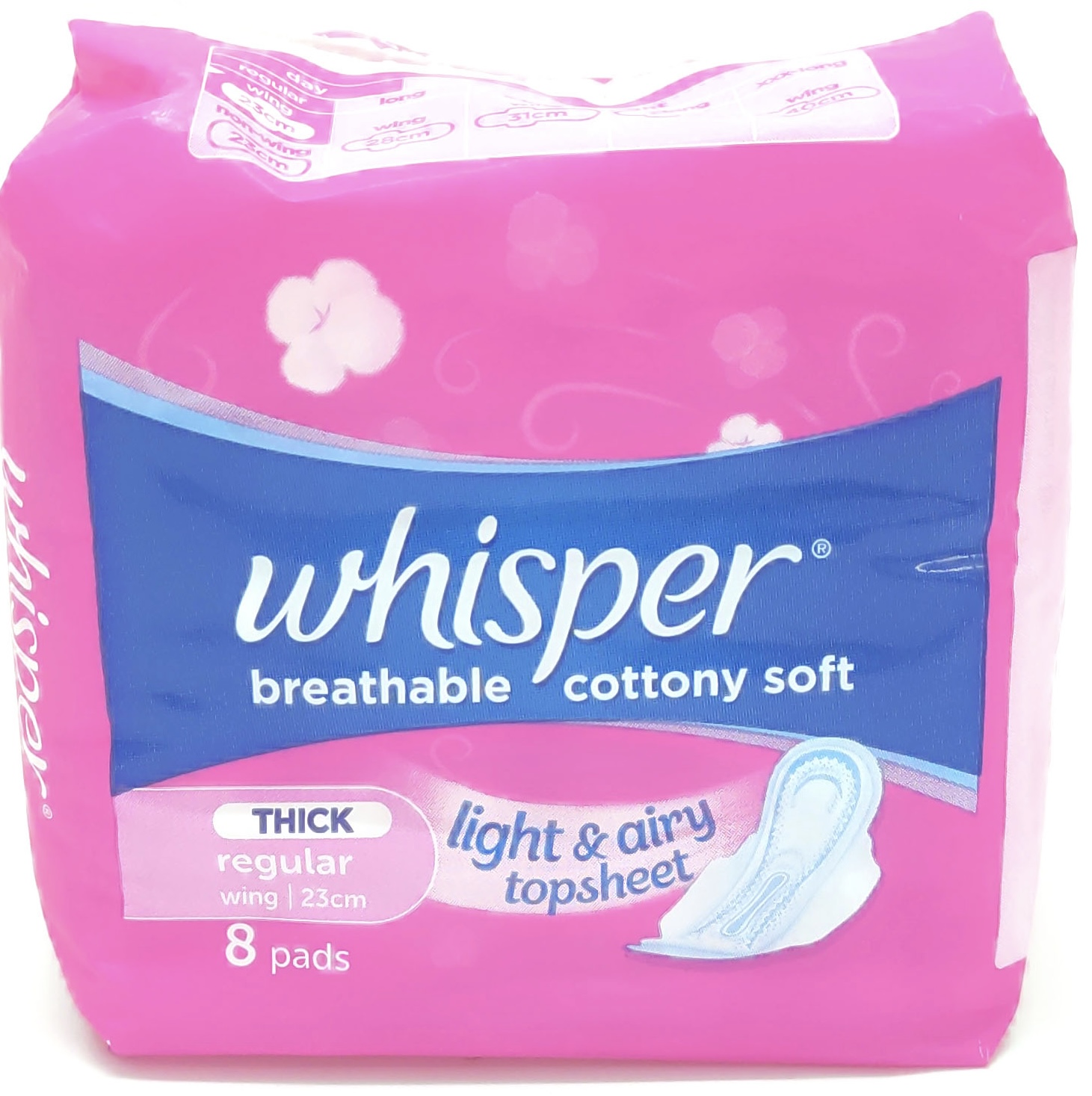 WHISPER COTTONY WINGS 8'S PINK