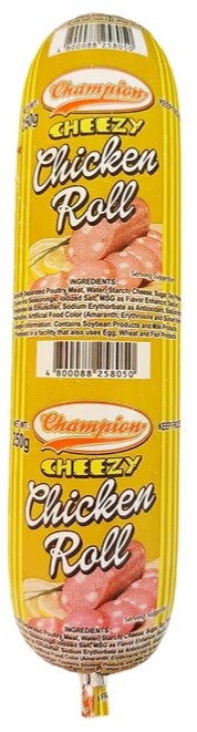 FROZEN CHAMPION CHEEZY CHICKEN ROLL 250G