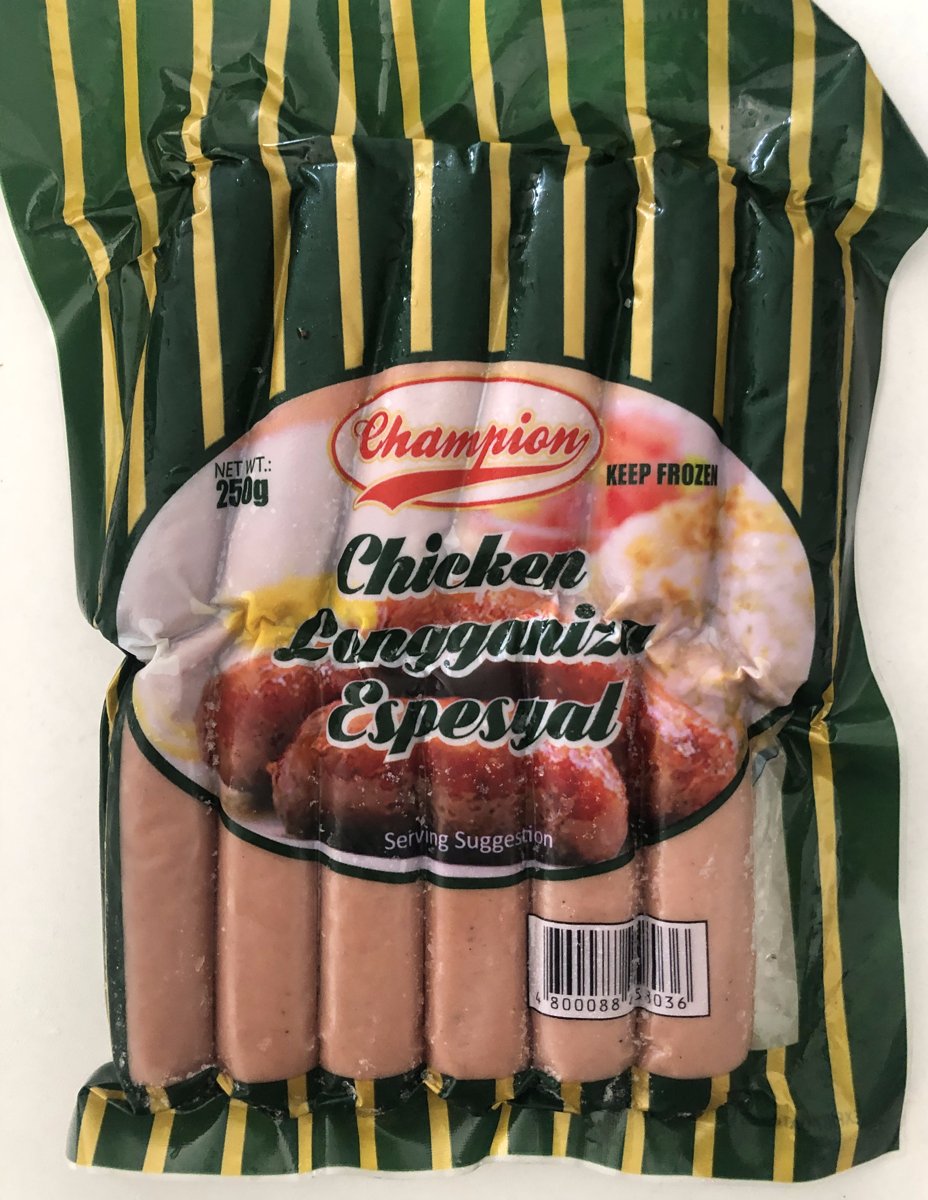FROZEN CHAMPION CHICKEN LONGANISA ESPESYAL
