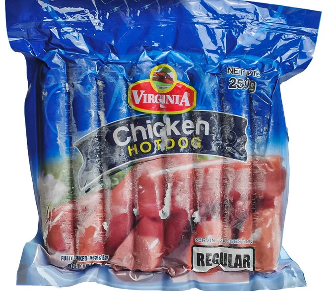 FROZEN VIRGINIA CHICKEN HOTDOG 250G