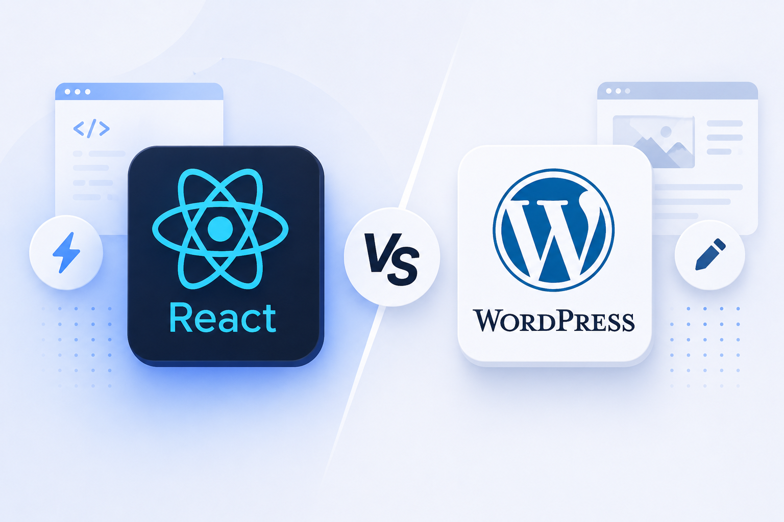 React vs WordPress comparison for website development