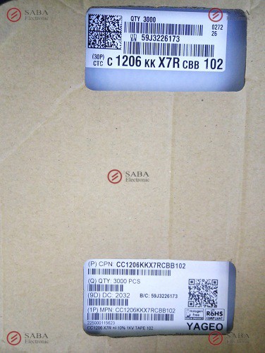 Capacitor Ceramic SMD-1206 Capacitors-SMD 1NF1206 1KV-%10-YAGEO