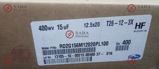 Capacitor Aluminium Electrolytic Radial Capacitors 15UF400V SAMWHA-Electrolytic