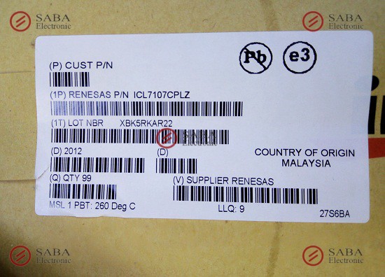 Converters ICs Standard ICL7107CPLZ MAL