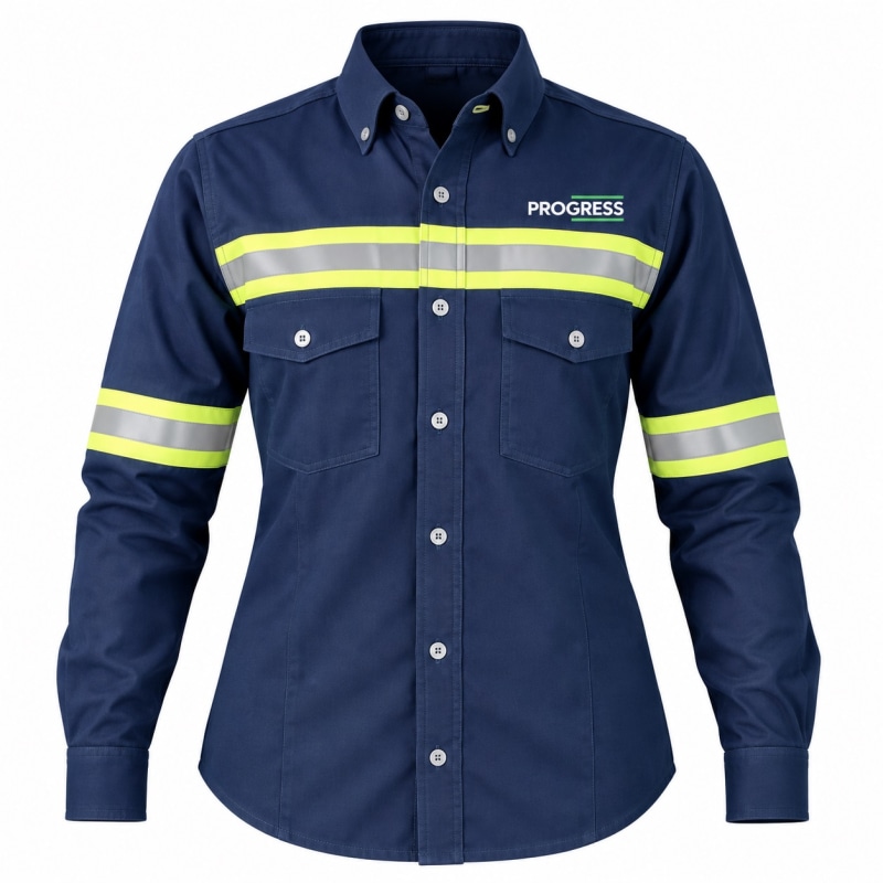 Camisa Industrial en Dril con Reflectivo para Mujer 2