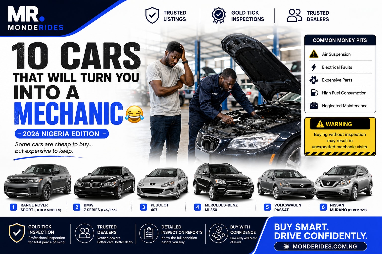 10 Cars That Will Turn You Into a Mechanic in Nigeria (2026 Edition 😂)