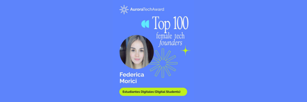 Federica Morici, fundadora de Estudiantes Digitales, fue seleccionada en el Top 100 Fundadoras del Aurora Tech Award