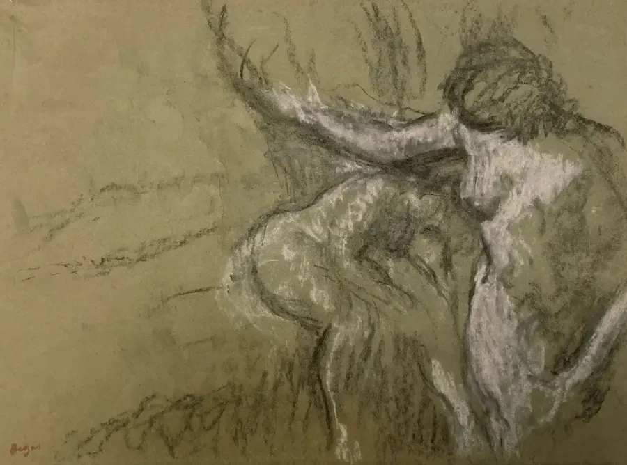 Edgar Degas (1834–1917). Drawing of Nude Women in an Interior.