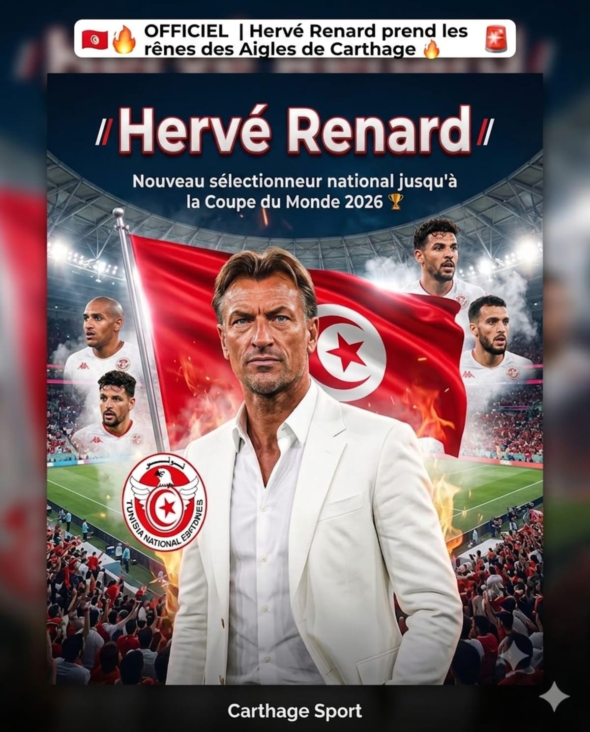 Hervé Renard à la tête de la Tunisie : un choix ambitieux à l’approche de la Coupe du Monde 2026