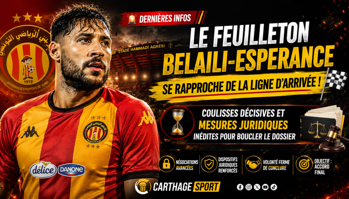 Espérance de Tunis : Le feuilleton Youcef Belaïli touche à sa fin sur fond de mesures juridiques inédites