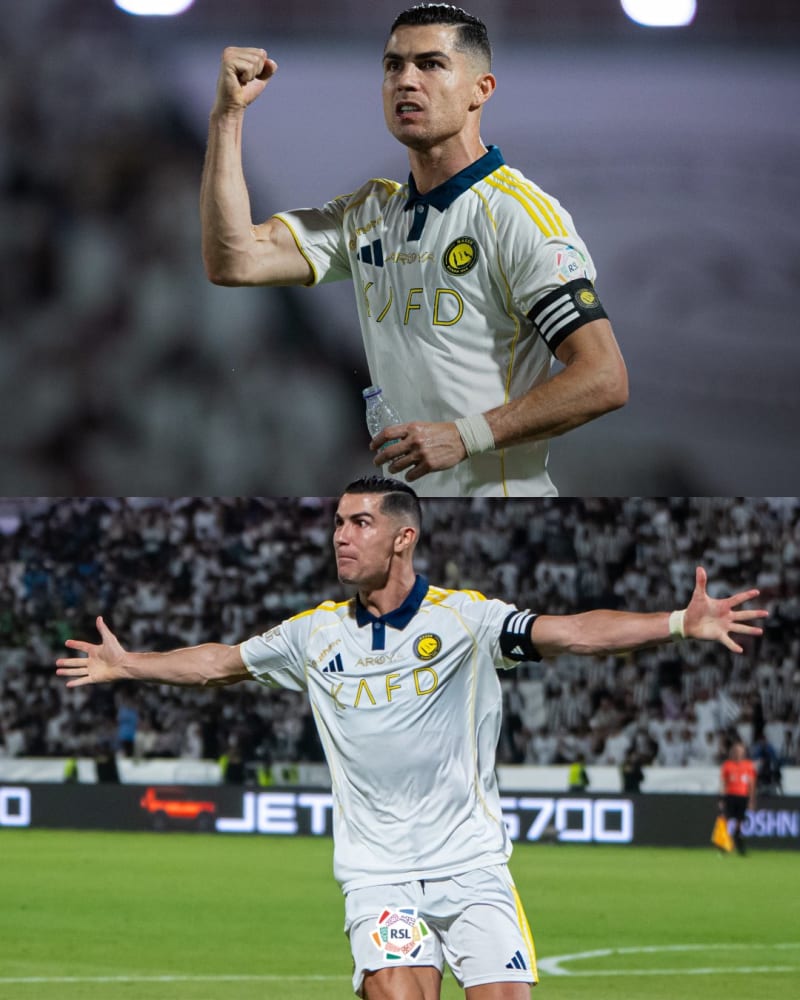 شاهد فرحة كريستيانو بالهدف رقم 💯 في #دوري_روشن_السعودي 🐐