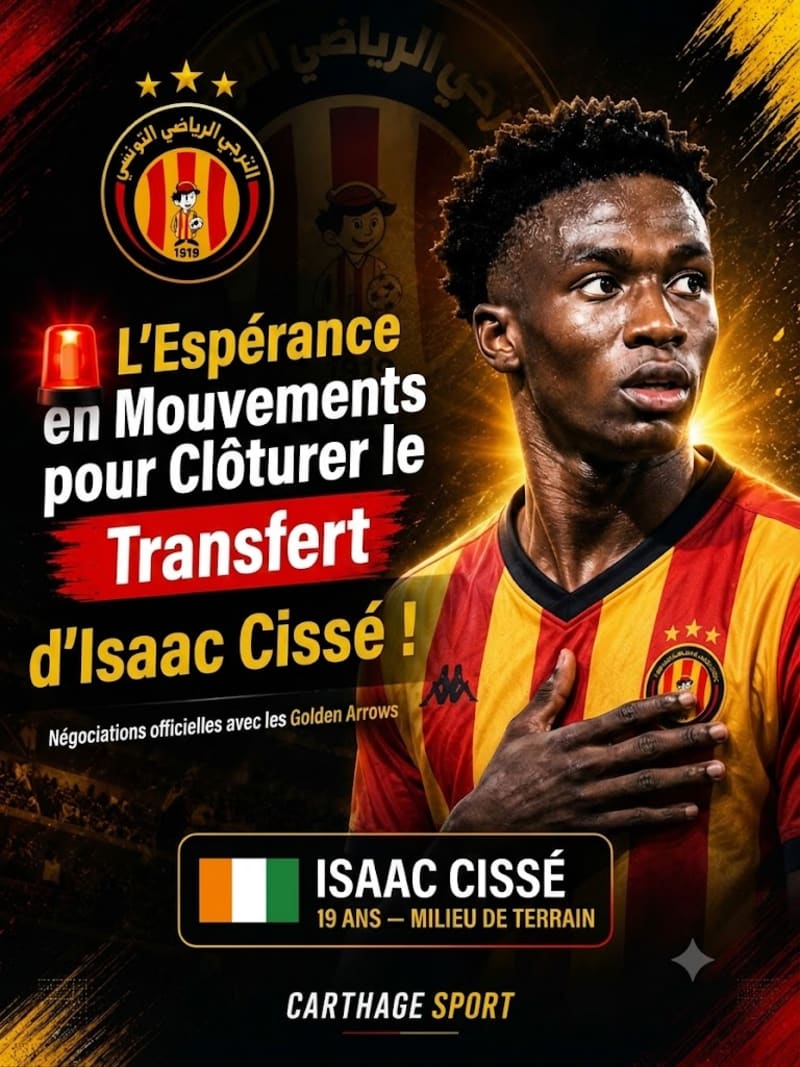 Mercato : L’Espérance de Tunis accélère sur la piste d’Isaac Cissé, une pépite ivoirienne très convoitée