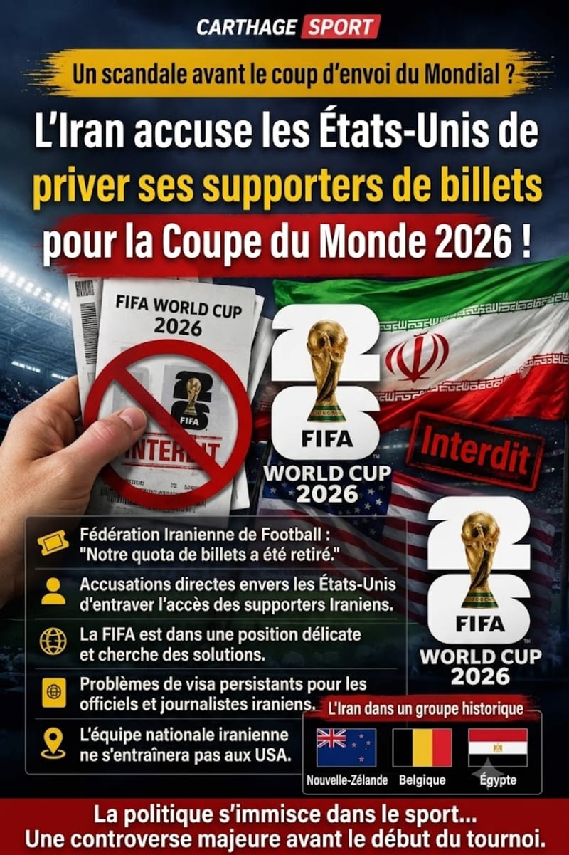 Mondial 2026 : l’affaire des billets iraniens crée une vive polémique avant le coup d’envoi Une controverse inattendue secoue la Coupe du monde