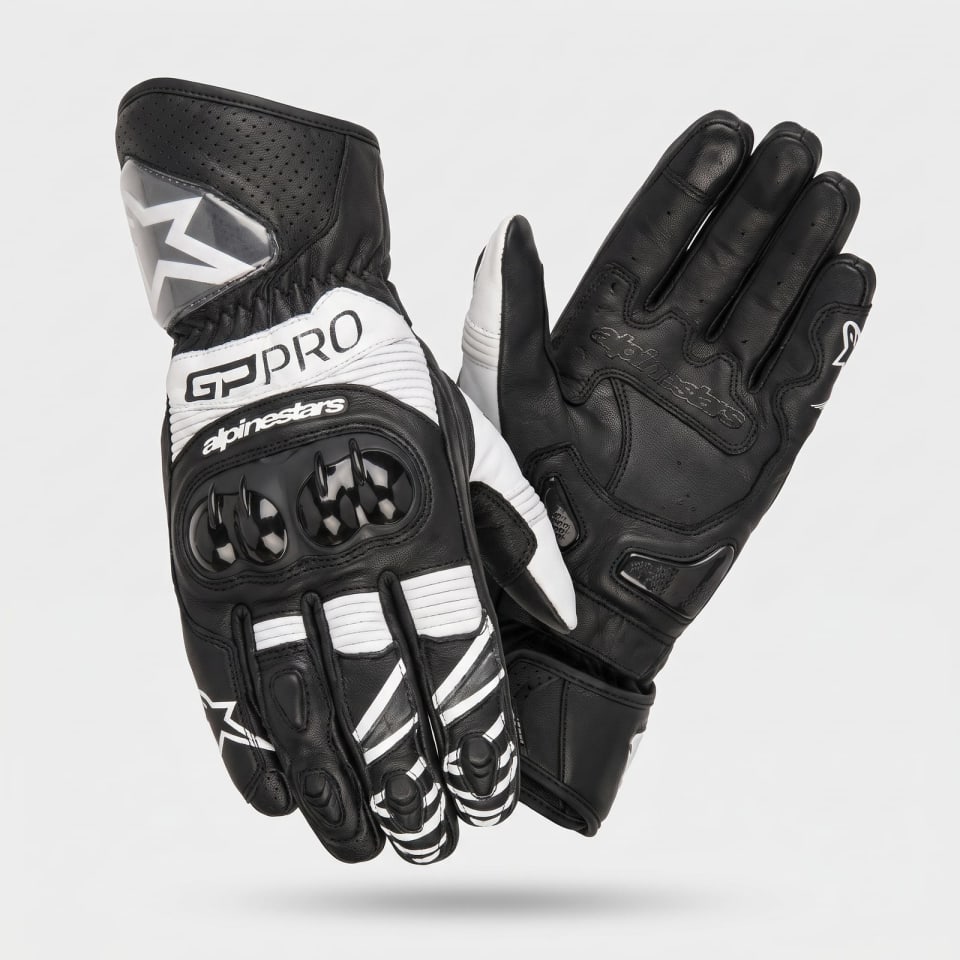Set Alpinestars Negro Mate/Rojo: detalle de los guantes