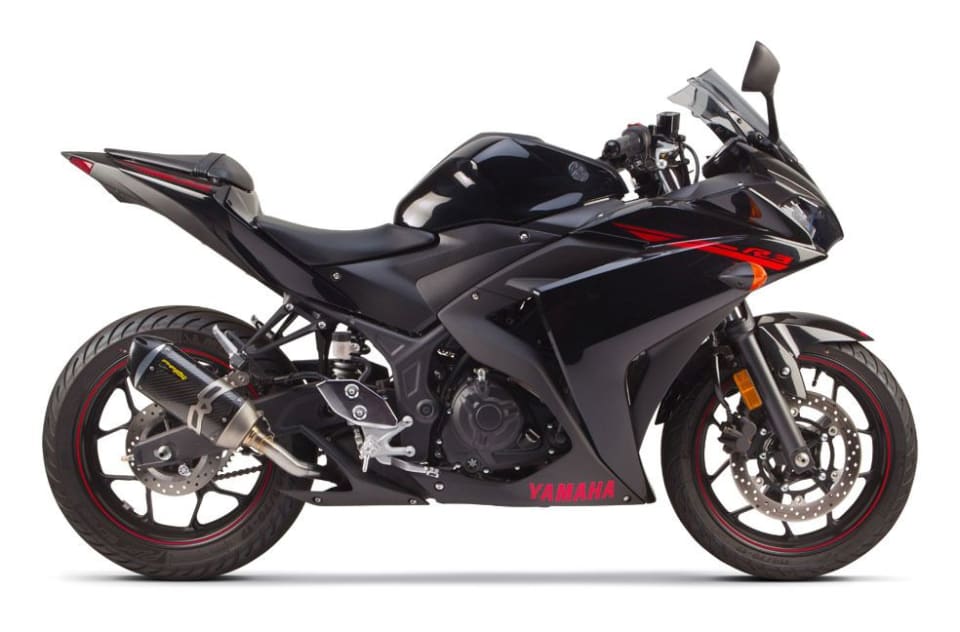 Two Brothers Racing Slip-on S1R para Yamaha YZF-R3 2015-2024, silenciador de carbono, foto 2