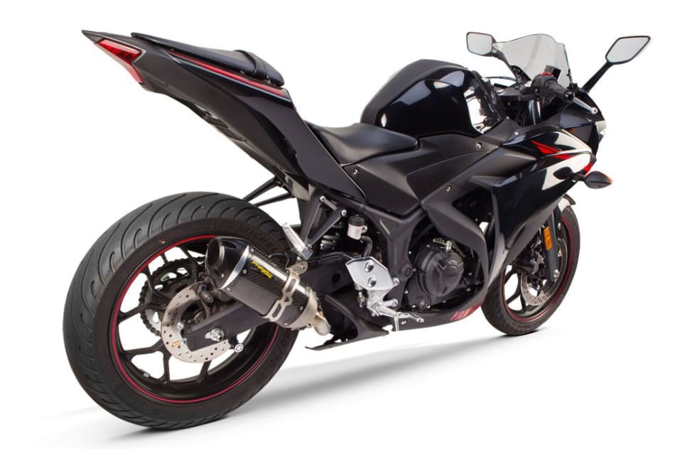 Two Brothers Racing Slip-on S1R para Yamaha YZF-R3 2015-2024, silenciador de carbono, foto 3