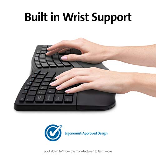 Kensington Pro Fit Ergonomic Wireless Keyboard & Mouse K75406US infographic 1 of 3