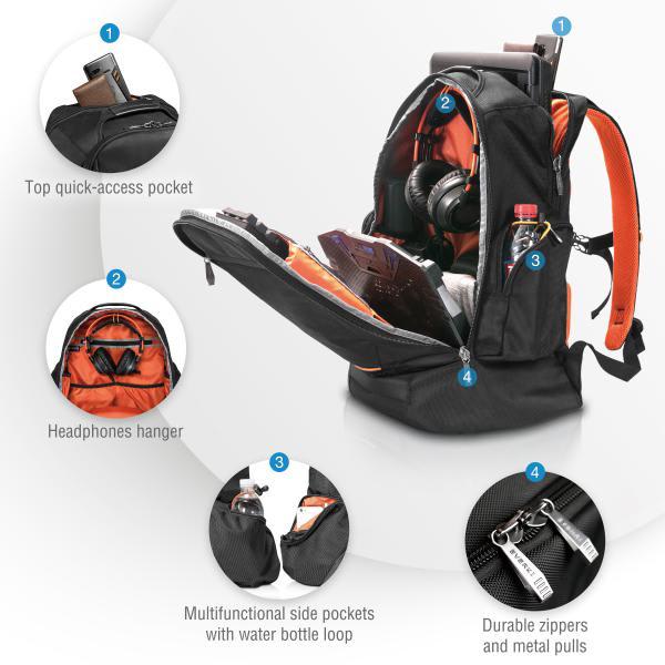 Everki 18.4" ContemPRO 117 Laptop Backpack Water Resistant EKP117B infographic 3 of 4