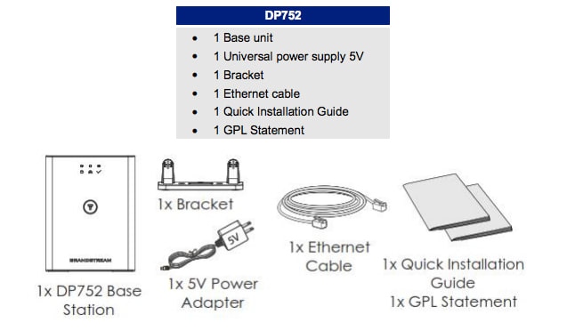Grandstream DP752 Long-range DECT VoIP Base Station Home & Office infographic 2 of 2