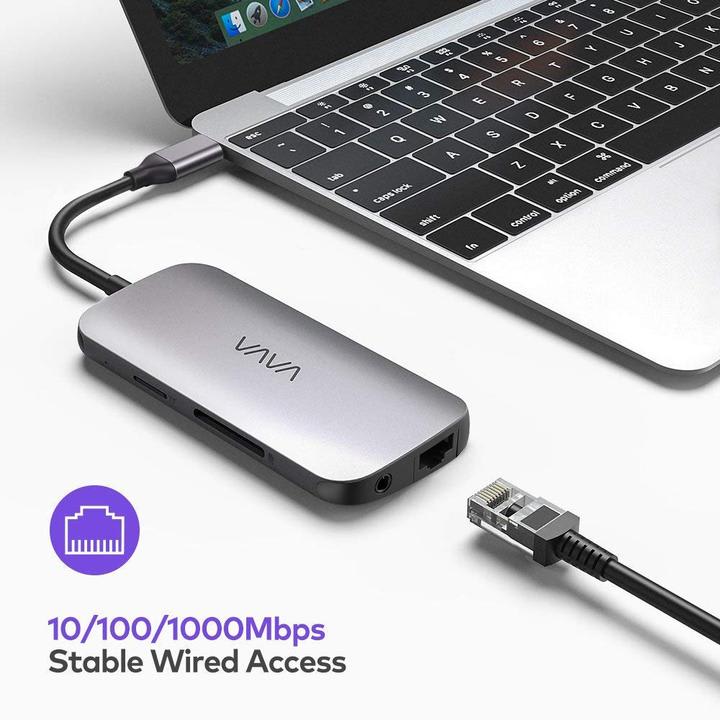 VAVA 9-in-1 Adapter Hub 4K USB-C to HDMI Ethernet Port VA-UC016 infographic 1 of 5