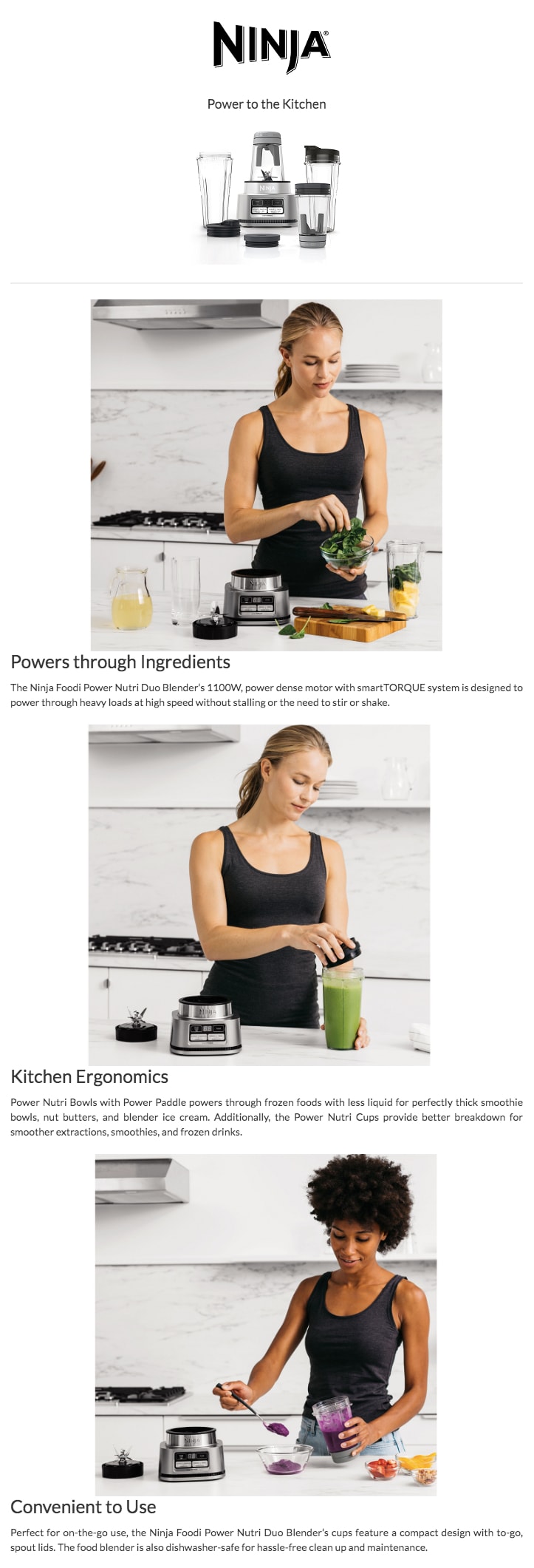 Ninja CB102 Foodi Power Nutri Duo 1100W Blending System infographic