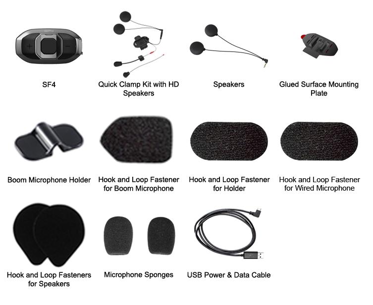 Sena SF4-02 Motorcycle Bluetooth Communication System Single Pack infographic 2 of 2