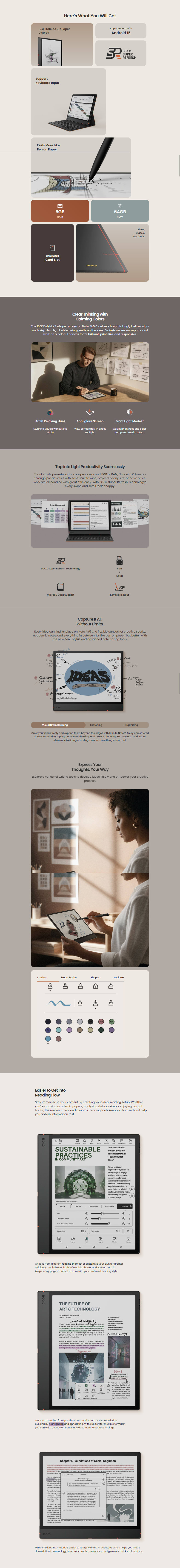 ONYX BOOX eReader Note Air5 C Color infographic