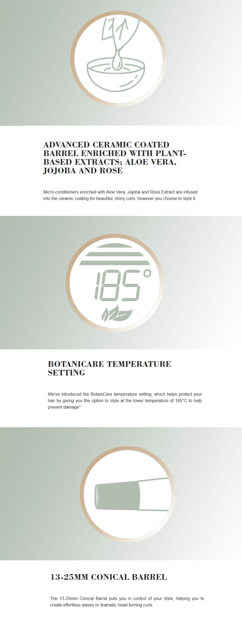 Remington Botanicals Curling Wand infographic