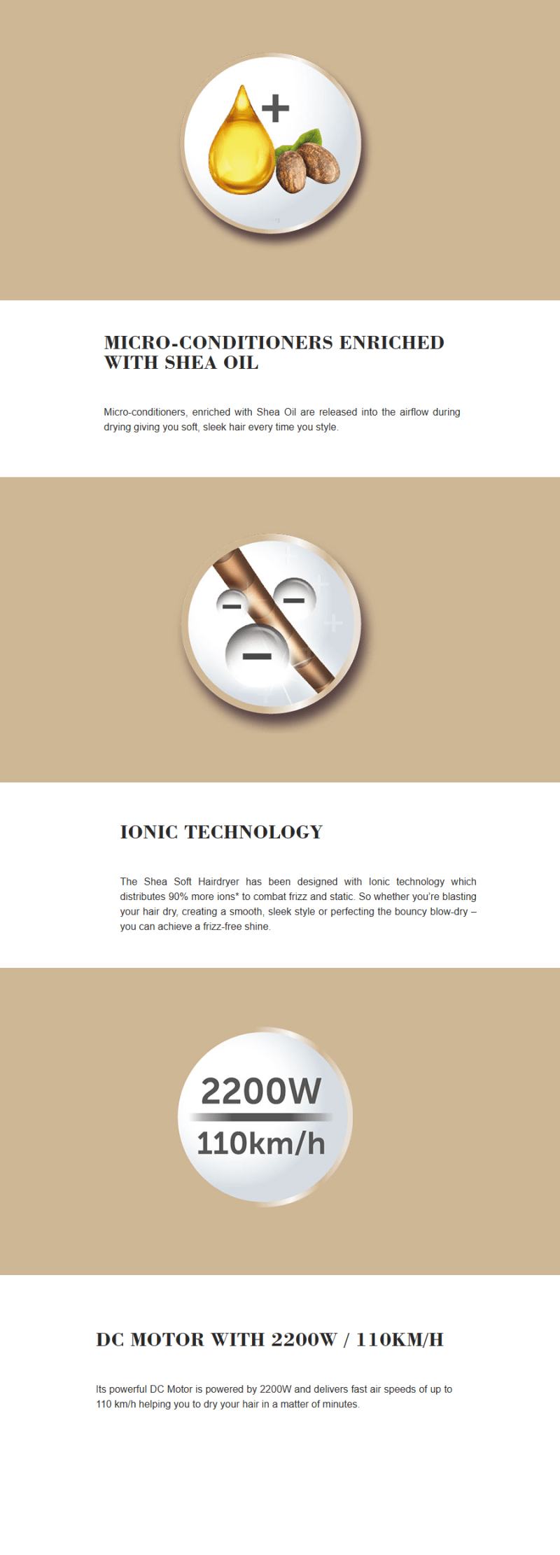 Remington Shea Soft Hair Dryer infographic