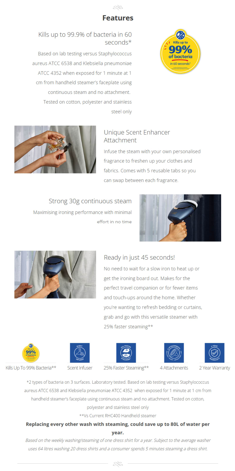Russell Hobbs Handheld Supreme Steamer infographic