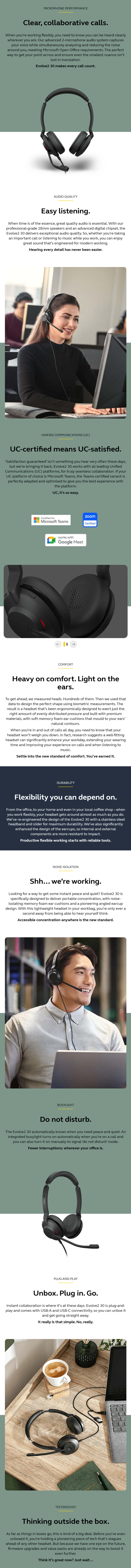 Jabra Evolve2 30 SE USB-A UC Stereo infographic