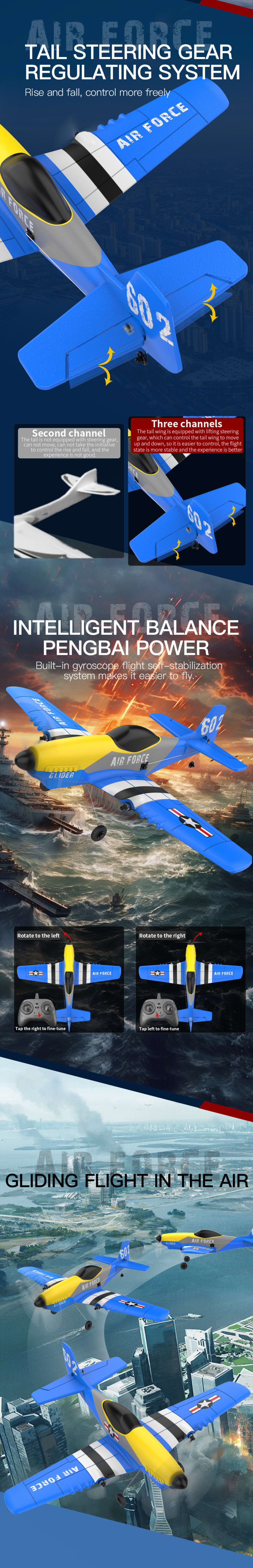 KFPLAN KF602 Bulit-in Gyro Glider Dual Motor RC Plane infographic 2 of 3