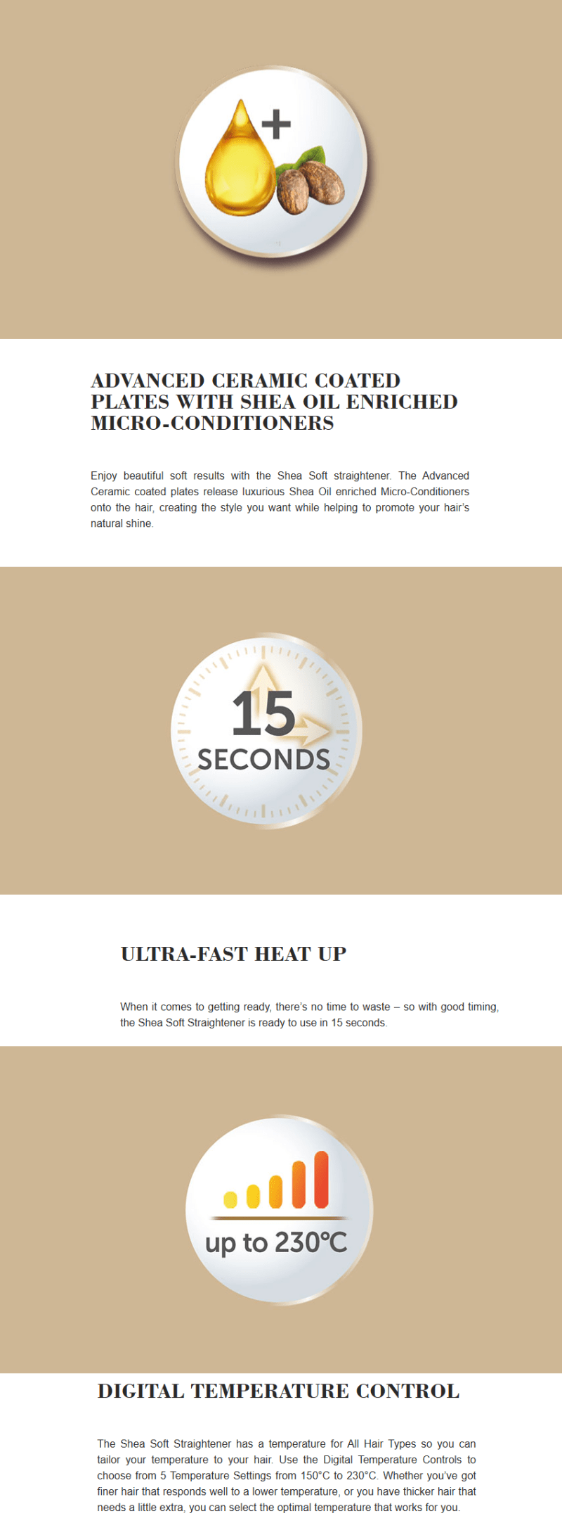 Remington Shea Soft Straightener infographic